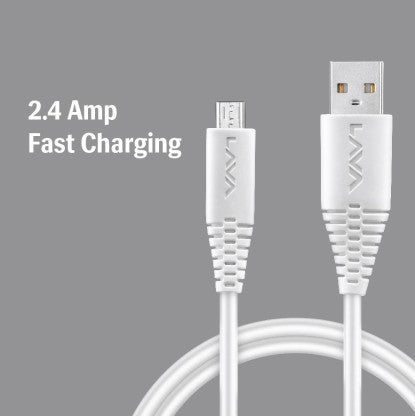 LAVA MICRO USB CABLE 2.4 A 1 M D2 PRO  (COMPATIBLE WITH MOBILE, WHITE, ONE CABLE)