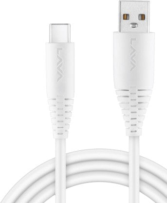 LAVA USB TYPE C CABLE 3 A 1 M D3 SPEED  (COMPATIBLE WITH MOBILE, WHITE, ONE CABLE)