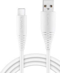 LAVA USB TYPE C CABLE 3 A 1 M D3 SPEED  (COMPATIBLE WITH MOBILE, WHITE, ONE CABLE)