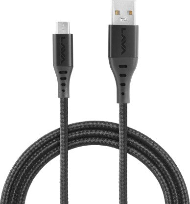 LAVA MICRO USB CABLE 2 A 1 M D4  (COMPATIBLE WITH MOBILES, BLACK)