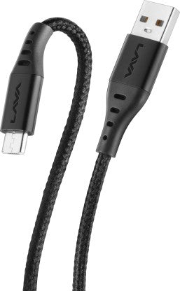 LAVA MICRO USB CABLE 2 A 1 M D4  (COMPATIBLE WITH MOBILES, BLACK)