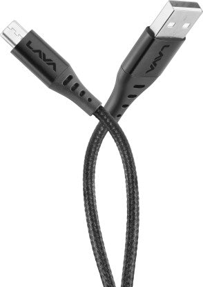 LAVA MICRO USB CABLE 2 A 1 M D4  (COMPATIBLE WITH MOBILES, BLACK)