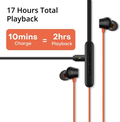 DIZO BY REALME TECHLIFE WIRELESS BLUETOOTH HEADSET  (ORANGE, IN THE EAR)