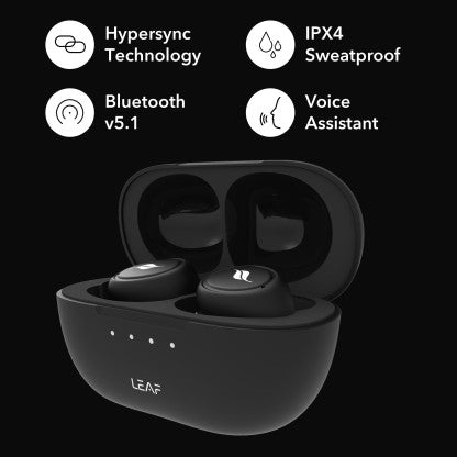 LEAF DOTS 2 BLUETOOTH HEADSET  (CARBON BLACK, TRUE WIRELESS)