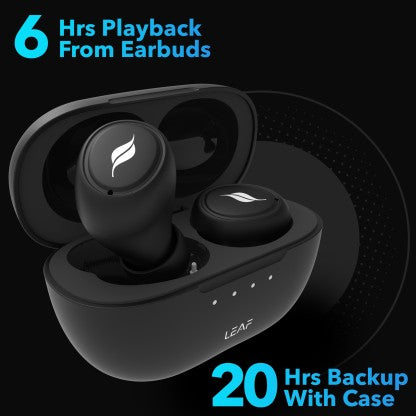 LEAF DOTS 2 BLUETOOTH HEADSET  (CARBON BLACK, TRUE WIRELESS)