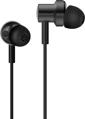 MI DUAL DRIVER EARPHONE, 10+8 MM DRIVER, MAGNETIC EARBUDS, BRAIDED CABLE WIRED HEADSET  (BLACK, IN THE EAR)