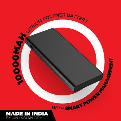 BOAT 10000 MAH POWER BANK (12 W, FAST CHARGING)  (CARBON BLACK, LITHIUM POLYMER)
