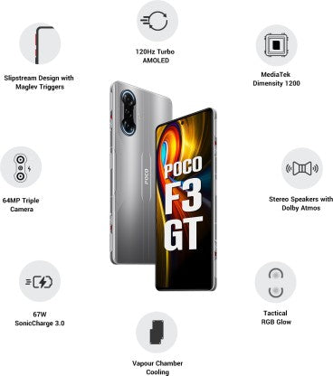 POCO F3 GT (Gunmetal Silver, 128 GB)  (8 GB RAM)