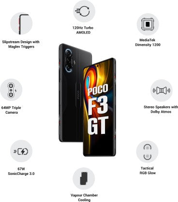 POCO F3 GT (Predator Black, 128 GB)  (6 GB RAM)
