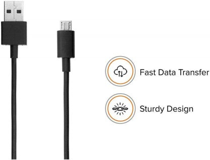 MI MICRO USB CABLE 2 A 1.2 M SJV4154IN/SJV4116IN  (COMPATIBLE WITH ANDROID AND OTHER MICRO USB SUPPORTED DEVICES, BLACK, ONE CABLE)