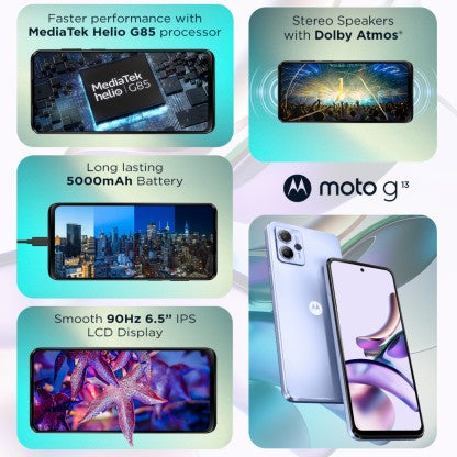 MOTOROLA G13 (LAVENDER BLUE, 128 GB)  (4 GB RAM)