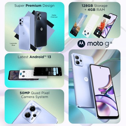 MOTOROLA G13 (LAVENDER BLUE, 128 GB)  (4 GB RAM)
