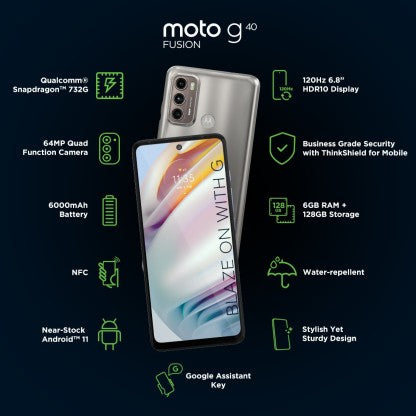MOTOROLA G40 Fusion (Frosted Champagne, 128 GB)  (6 GB RAM)