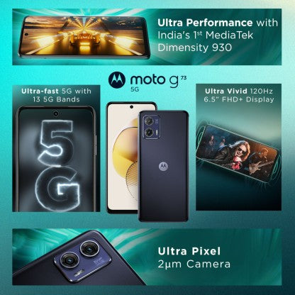 MOTOROLA G73 5G (MIDNIGHT BLUE, 128 GB)  (8 GB RAM)