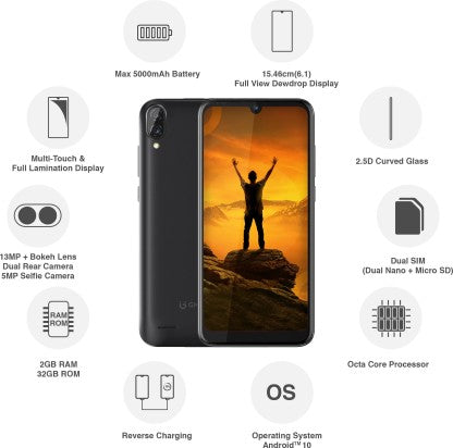 GIONEE Max (Black, 32 GB)  (2 GB RAM)