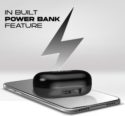 HOPPUP GRAND WITH POWER BANK FUNCTION &AMP; UPTO 75 HOURS PLAYTIME BLUETOOTH HEADSET  (BLACK, TRUE WIRELESS)
