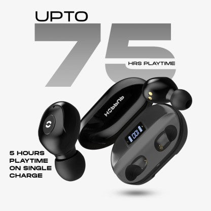 HOPPUP GRAND WITH POWER BANK FUNCTION &AMP; UPTO 75 HOURS PLAYTIME BLUETOOTH HEADSET  (BLACK, TRUE WIRELESS)