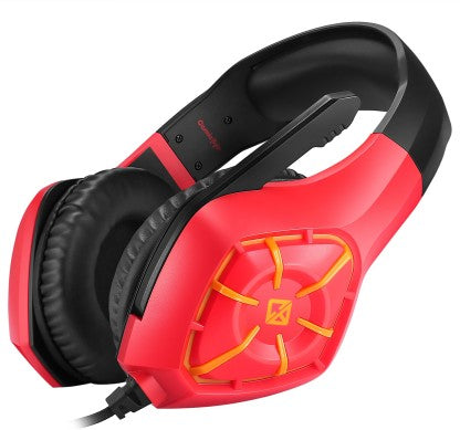 COSMIC BYTE GS411 STARLIGHT WIRED GAMING HEADSET  (JAZZY RED, ON THE EAR)