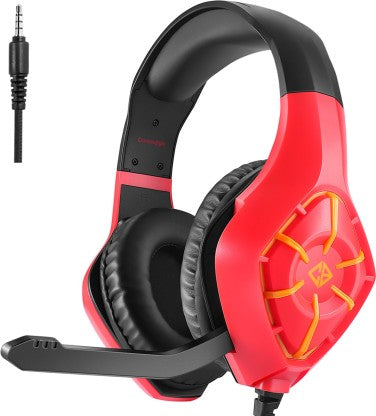 COSMIC BYTE GS411 STARLIGHT WIRED GAMING HEADSET  (JAZZY RED, ON THE EAR)