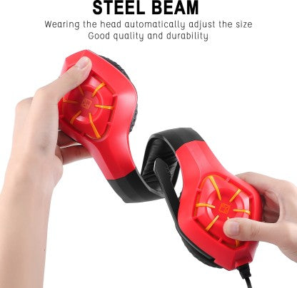 COSMIC BYTE GS411 STARLIGHT WIRED GAMING HEADSET  (JAZZY RED, ON THE EAR)