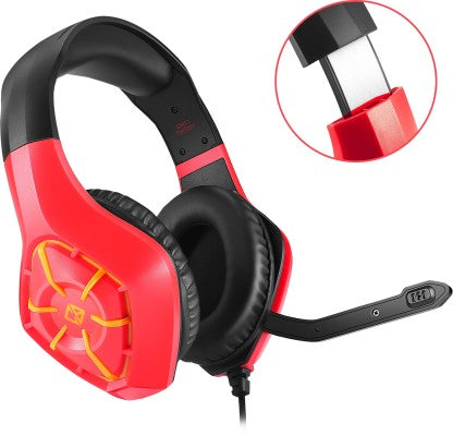 COSMIC BYTE GS411 STARLIGHT WIRED GAMING HEADSET  (JAZZY RED, ON THE EAR)