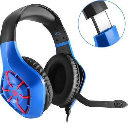 COSMIC BYTE GS411 STARLIGHT WIRED GAMING HEADSET  (ROYAL BLUE, ON THE EAR)