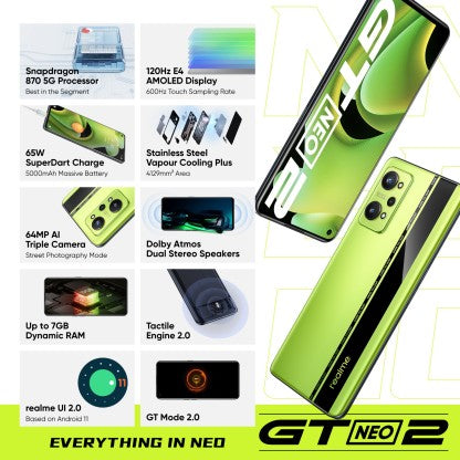 [Like New] REALME GT NEO 2 (NEO GREEN, 128 GB)  (8 GB RAM)