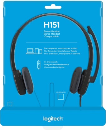 LOGITECH H-151 WIRED HEADSET  (BLACK, ON THE EAR)