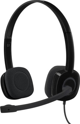LOGITECH H-151 WIRED HEADSET  (BLACK, ON THE EAR)
