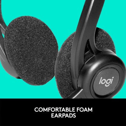 LOGITECH H370 USB WIRED HEADSET  (BLACK, ON THE EAR)