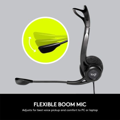 LOGITECH H370 USB WIRED HEADSET  (BLACK, ON THE EAR)