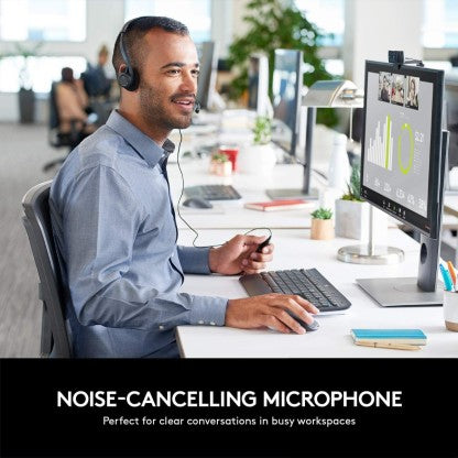 LOGITECH H370 USB WIRED HEADSET  (BLACK, ON THE EAR)