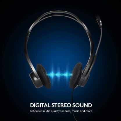 LOGITECH H370 USB WIRED HEADSET  (BLACK, ON THE EAR)