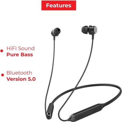 LENOVO HE15 BLUETOOTH HEADSET  (BLACK, IN THE EAR)