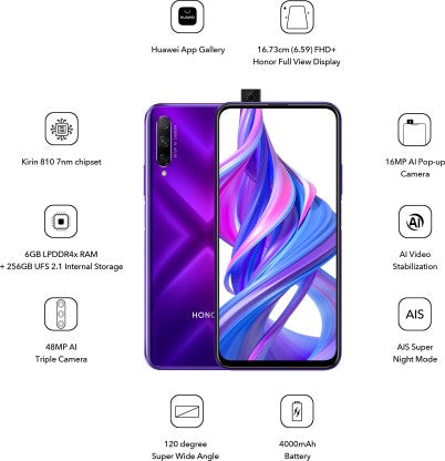 Honor 9x Pro (Phantom Purple, 256 GB)  (6 GB RAM)