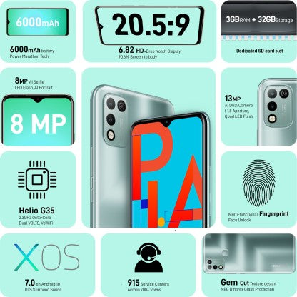 [Like New] INFINIX HOT 10 PLAY (MORANDI GREEN, 32 GB)  (3 GB RAM)