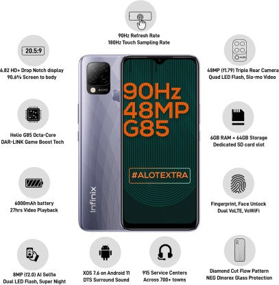 Infinix Hot 10S (7° Purple, 64 GB)  (6 GB RAM)