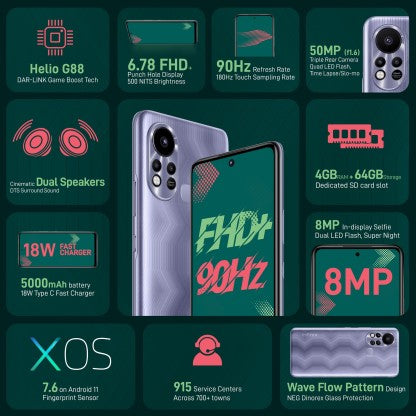 Infinix Hot 11S (7° Purple, 64 GB)  (4 GB RAM)