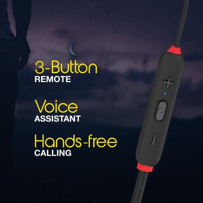 INFINITY BY HARMAN GLIDE N120 NECKBAND WITH ADVANCED 12MM DRIVERS, DUAL EQUALIZER, IPX5 SWEATPROOF BLUETOOTH HEADSET  (BLACK, RED, IN THE EAR)