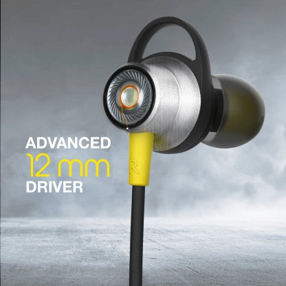 INFINITY BY HARMAN GLIDE N120 NECKBAND WITH ADVANCED 12MM DRIVERS, DUAL EQUALIZER, IPX5 SWEATPROOF BLUETOOTH HEADSET  (BLACK, YELLOW, IN THE EAR)