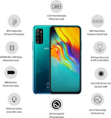 Infinix Hot 9 Pro (Ocean Wave, 64 GB)  (4 GB RAM)