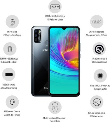 Infinix Smart 4 Plus (Midnight Black, 32 GB)  (3 GB RAM)