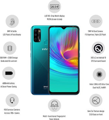 Infinix Smart 4 Plus (Ocean Wave, 32 GB)  (3 GB RAM)