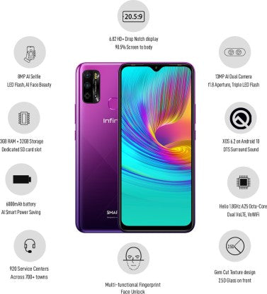 Infinix Smart 4 Plus (Violet, 32 GB)  (3 GB RAM)