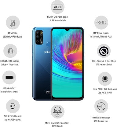 Infinix Smart 4 (Quetzal Cyan, 32 GB)  (2 GB RAM)