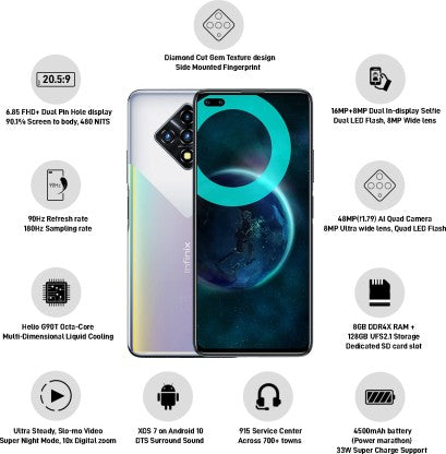 Infinix Zero 8i (Silver Diamond, 128 GB)  (8 GB RAM)