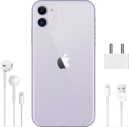 Apple iPhone 11 (Purple, 128 GB) (Includes EarPods, Power Adapter)