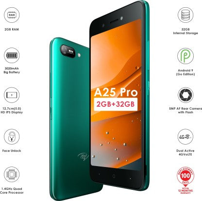 Itel A25 Pro (Gradation Green, 32 GB)  (2 GB RAM)
