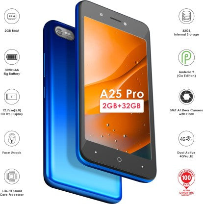 Itel A25 Pro (Gradation Blue, 32 GB)  (2 GB RAM)