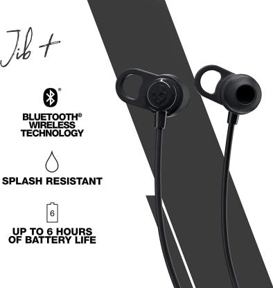 SKULLCANDY JIB PLUS WIRELESS BLUETOOTH HEADSET  (BLACK, IN THE EAR)